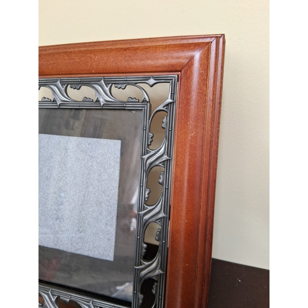 vintage Mohagany W/ Cast Leaf Design  Picture Frame 12"X 10" (7" X 5")